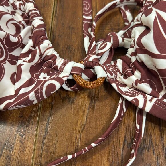 NWT Wild Fable 1X (17-18) Floral Strappy Triangle Center Front Ring Bikini Top - Picture 6 of 9